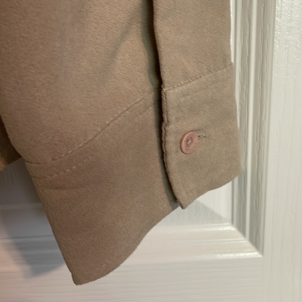 SONOMA Faux Suede Button Down Blouse, Women’s L, Tan - Picture 3 of 7